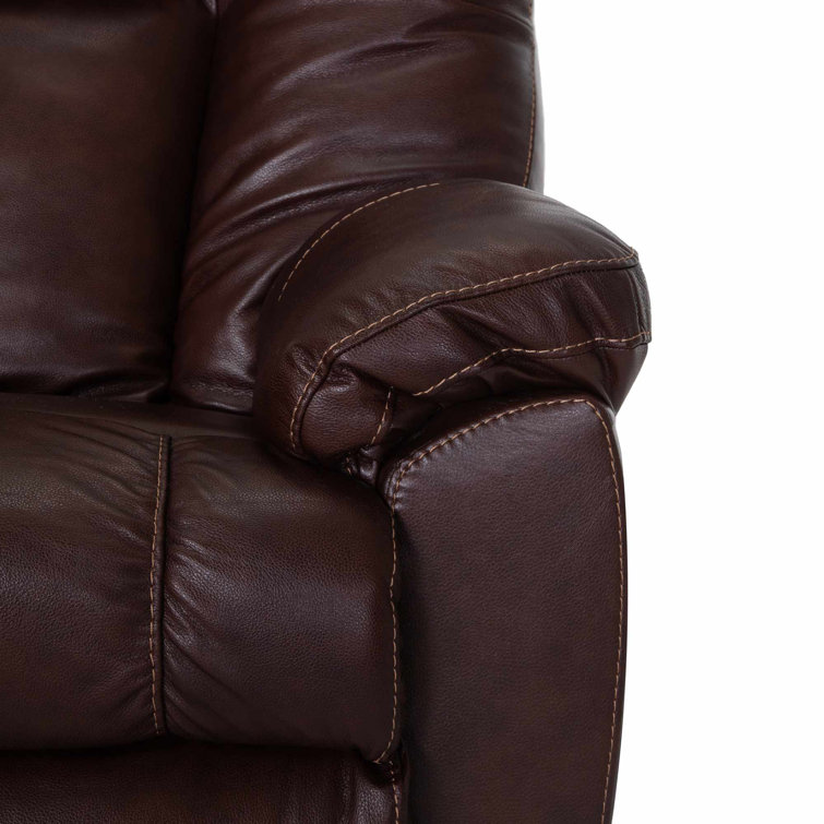 Brown Leather Recliner with Gel Foam Cushion