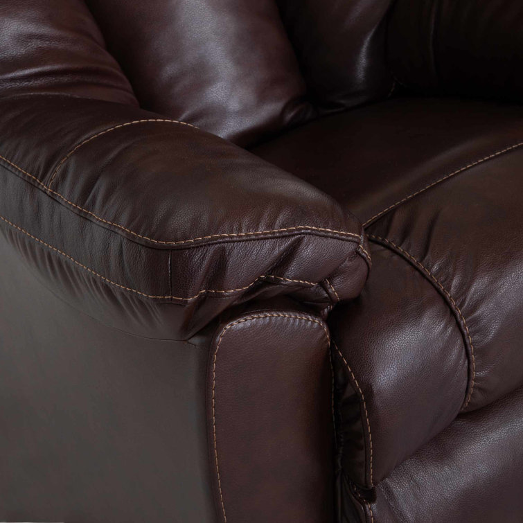 Brown Leather Recliner with Gel Foam Cushion