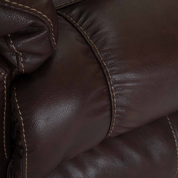 Brown Leather Recliner with Gel Foam Cushion