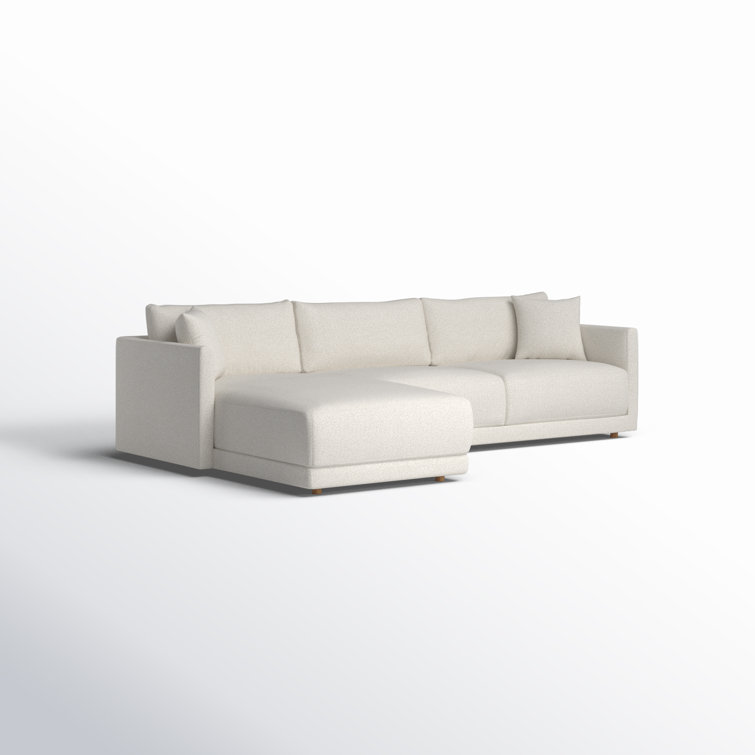Oyster Boucle L-Shaped Sectional Sofa with Chaise