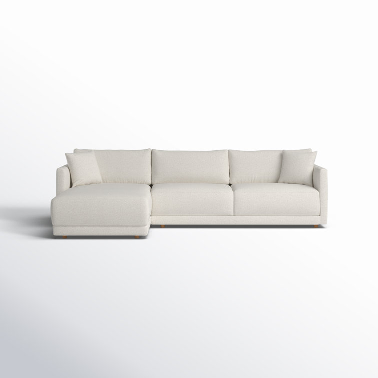 Oyster Boucle L-Shaped Sectional Sofa with Chaise