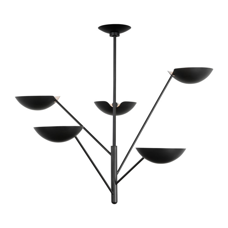 Nevel 5-Light Aged Iron Mid-Century Modern Chandelier