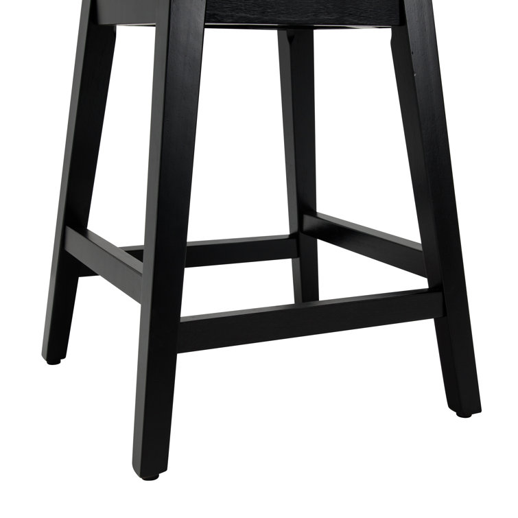 Vintage Brown Swivel Adjustable Wood Counter Stools, Set of 2