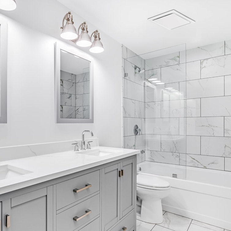 White Painted Ceiling Mount Bathroom Exhaust Fan, 110 CFM
