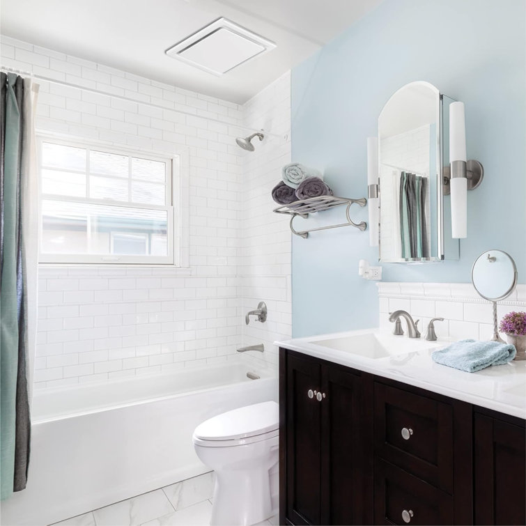 White Painted Ceiling Mount Bathroom Exhaust Fan, 110 CFM