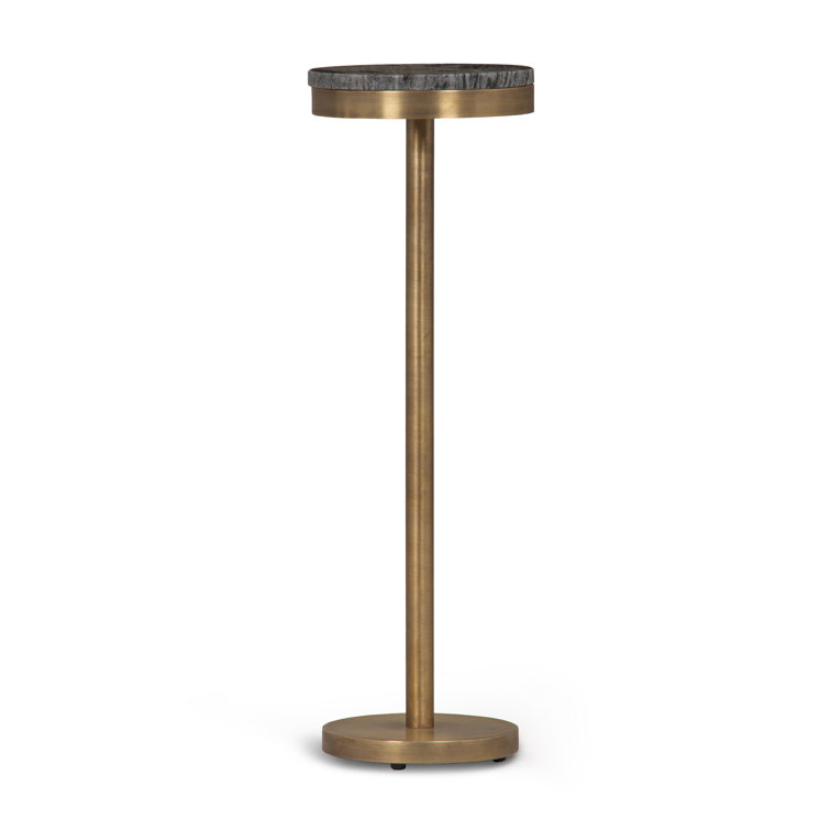 Black Marble and Brass 24" Drink Table