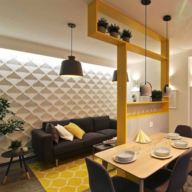 Harmony White 24" x 24" 3D Geometric Wall Panels