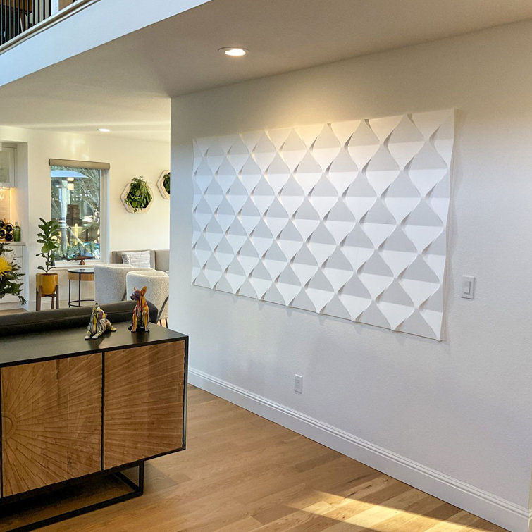 Harmony White 24" x 24" 3D Geometric Wall Panels