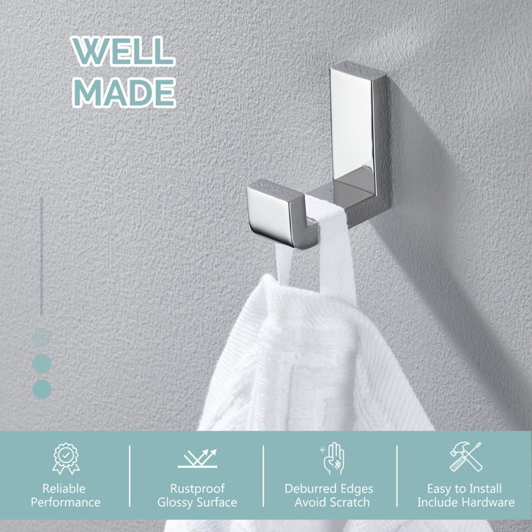Polished Chrome Stainless Steel Bathroom Wall Hook