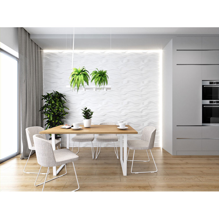 White 3D Textured Geometric Decorative Wall Panels