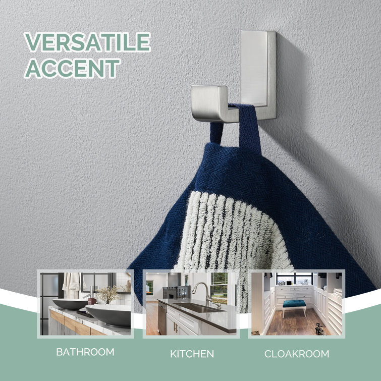 Brushed Nickel Stainless Steel L-Shaped Bathroom Hook