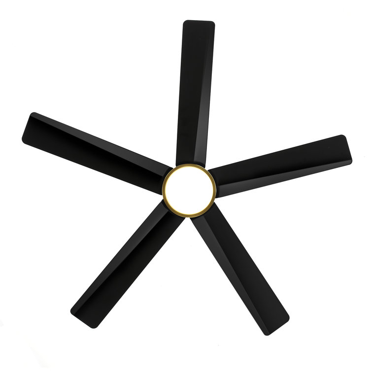 Ulker 52'' Black and Gold Ceiling Fan with LED Light and Remote
