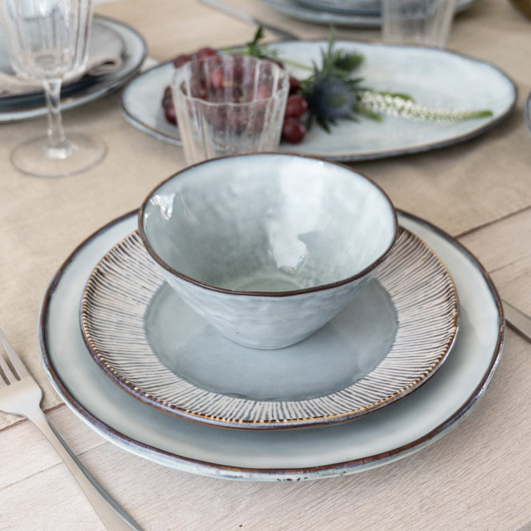 Blue Porcelain 12-Piece Dinnerware Set for 4