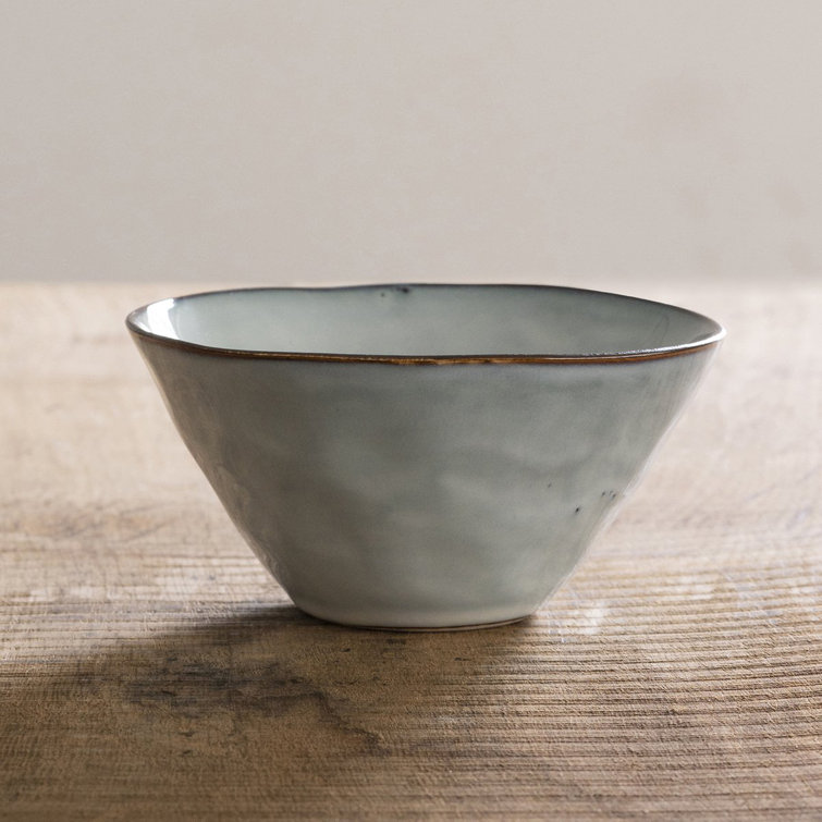 Blue Ceramic Microwave and Dishwasher Safe Soup and Cereal Bowl Set