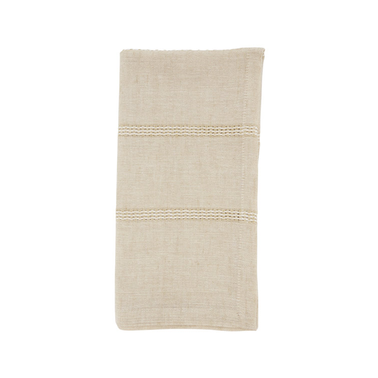 Natural Cotton Linen Stripe Napkin Set of 4