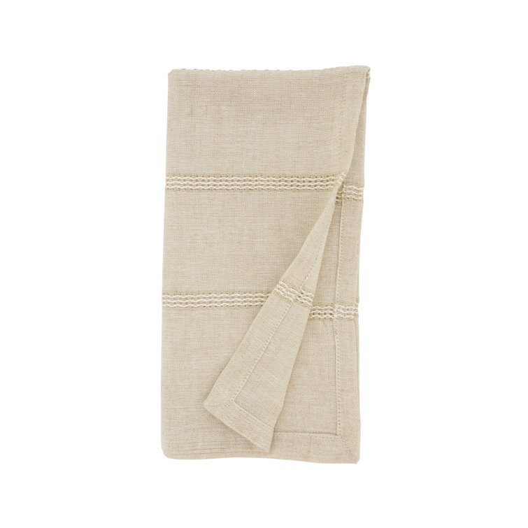 Natural Cotton Linen Stripe Napkin Set of 4