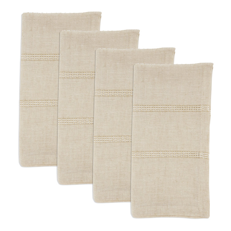 Natural Cotton Linen Stripe Napkin Set of 4