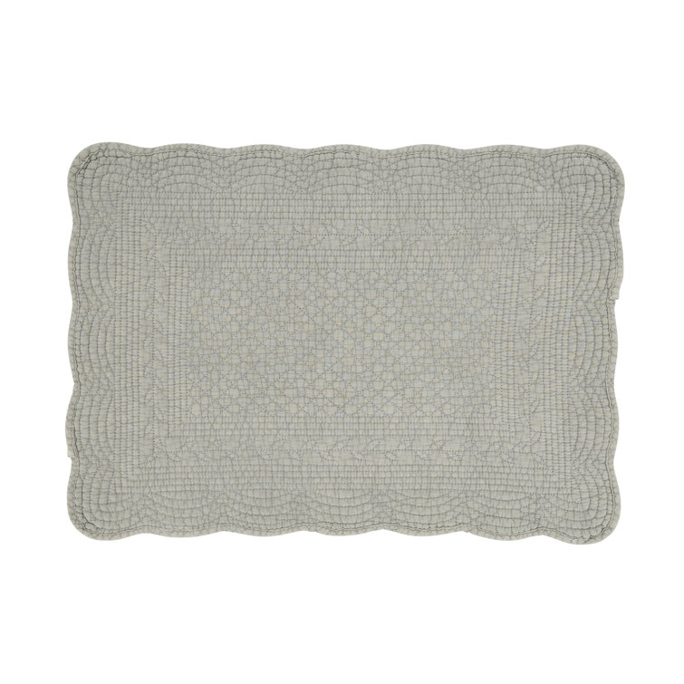 Light Gray Quilted Cotton Rectangle Placemats Set of 4