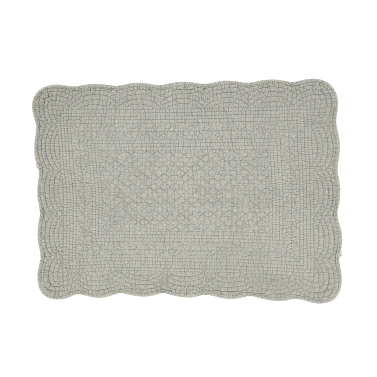 Light Gray Quilted Cotton Rectangle Placemats Set of 4