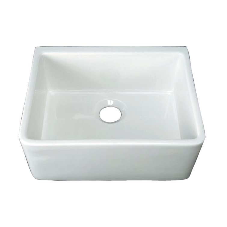 24'' Biscuit Fireclay Farmhouse Single Bowl Kitchen Sink