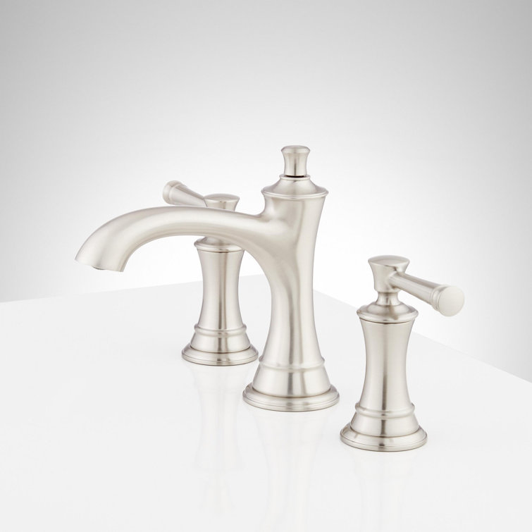 Polished Nickel Widespread Bathroom Faucet with Lever Handles