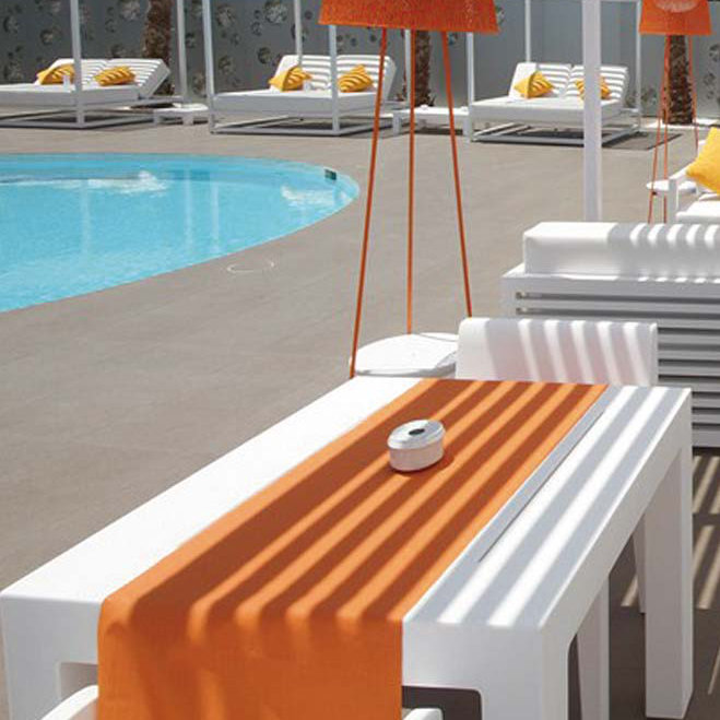 Sleek White Polyethylene Rectangular Dining Table by Studio Vondom