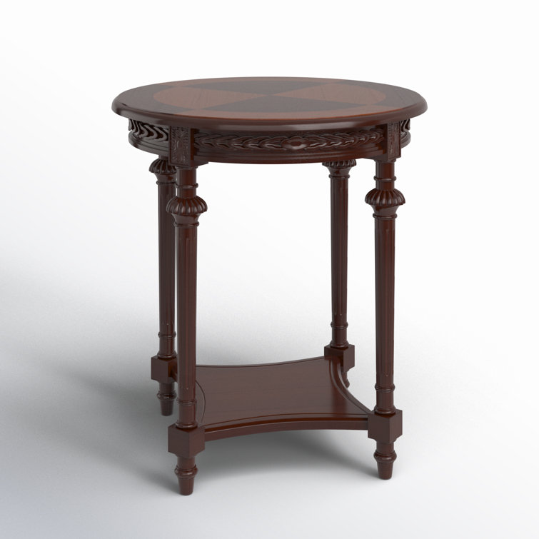 Hellinger Dark Cherry Round Wood End Table