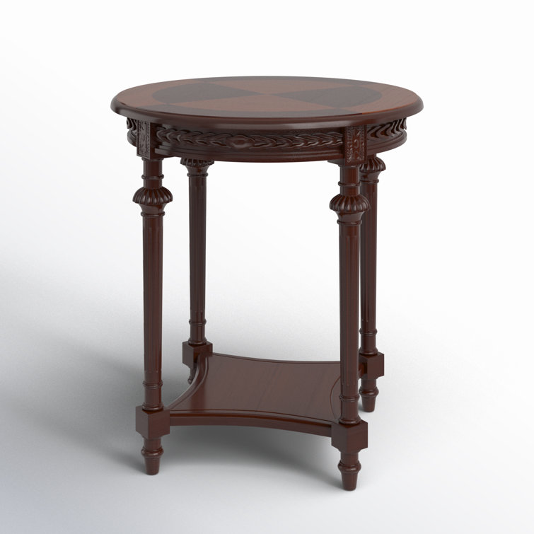 Hellinger Dark Cherry Round Wood End Table