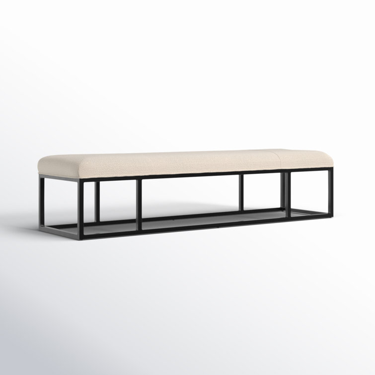 Irving Flax Upholstered Bench with Metal Frame