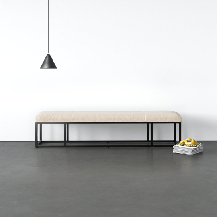 Irving Flax Upholstered Bench with Metal Frame