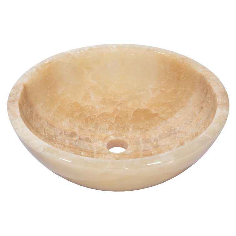 16.5'' Off-White Jurassic Onyx Round Vessel Sink