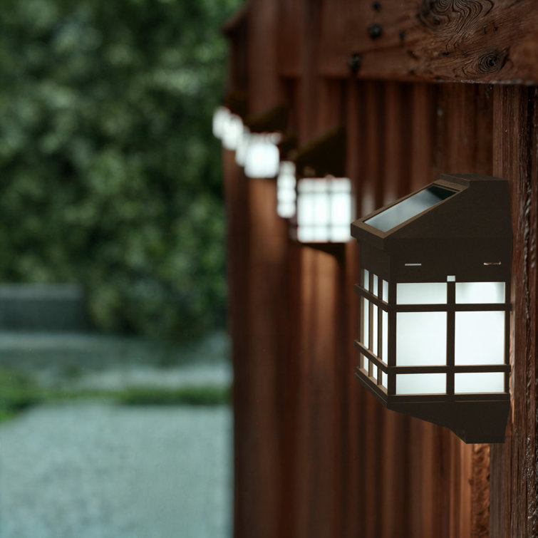 Black Square LED Solar Wall Mount Lights, 6-Pack