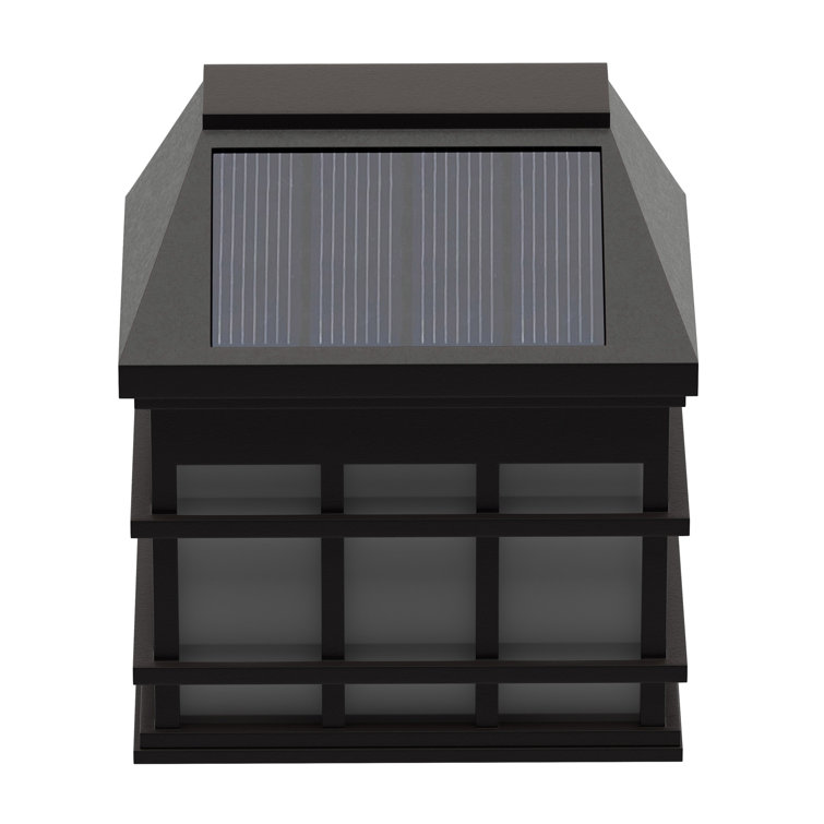 Black Square LED Solar Wall Mount Lights, 6-Pack