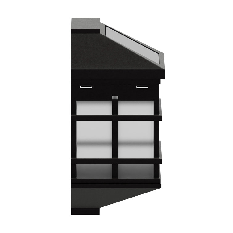 Black Square LED Solar Wall Mount Lights, 6-Pack