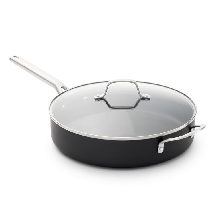 Black Aluminum Nonstick 5-Qt. Sauté Pan with Glass Lid