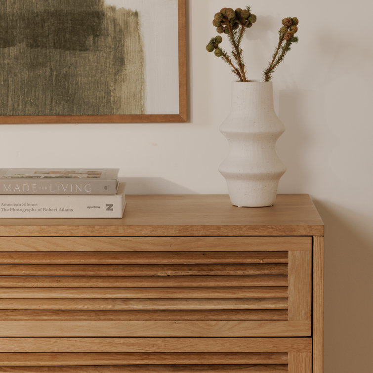 Tomiya Natural Oak 3-Drawer Nightstand with Shutter Facade