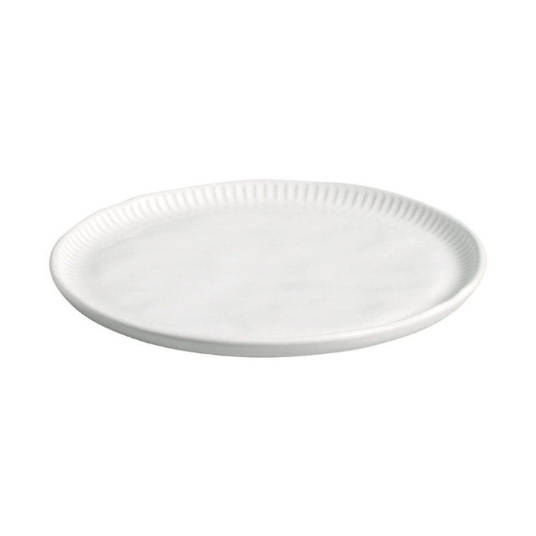 Handcrafted White Porcelain 8.46'' Salad/Dessert Plate Set