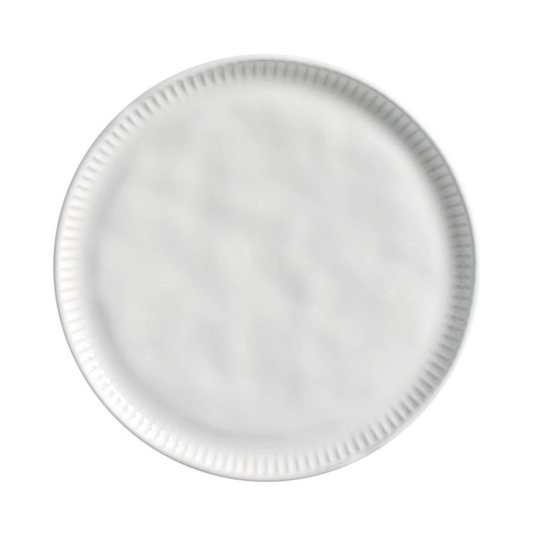 Handcrafted White Porcelain 8.46'' Salad/Dessert Plate Set