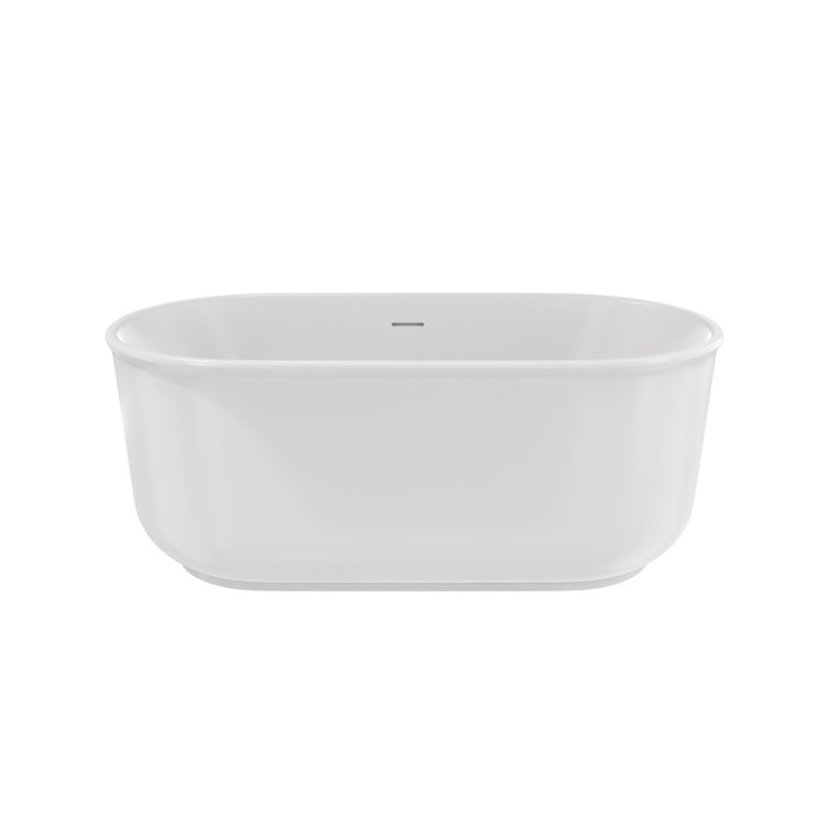 Alliance Pro 67" White Acrylic Freestanding Oval Bathtub