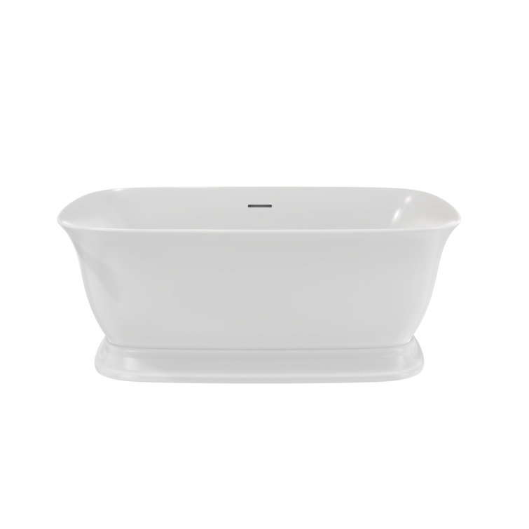 Ascend 59" White Acrylic Freestanding Soaking Bathtub