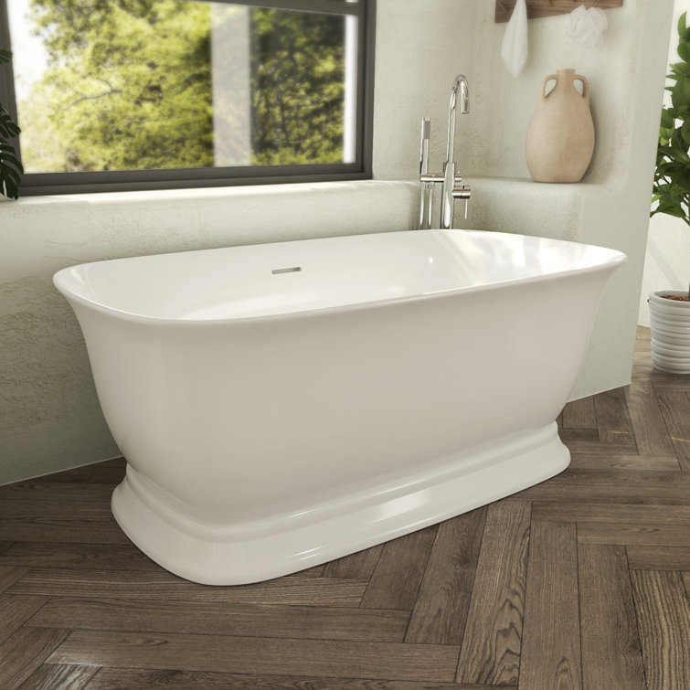 Ascend 67" White Freestanding Acrylic Soaking Bathtub