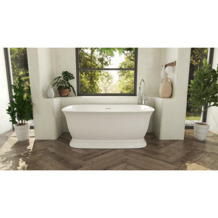 Ascend 67" White Acrylic Freestanding Double Slipper Bathtub