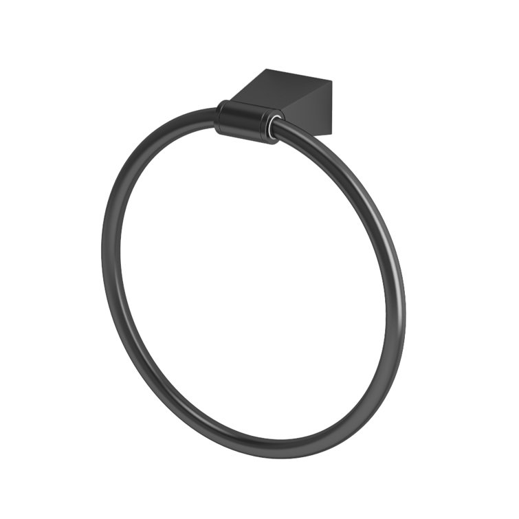 Bleu Matte Black Metal Wall Mounted Towel Ring