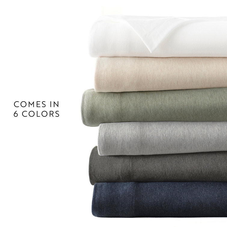 Twin XL Oatmeal Cotton Jersey Knit Bedding Set