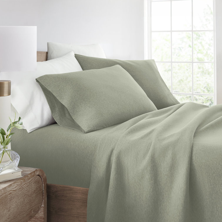 Sage Twin Cotton Jersey Knit Sheet Set