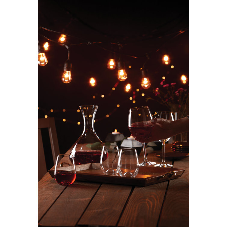 Tuscany Classics Clear Crystal Stemless Wine Glass Set