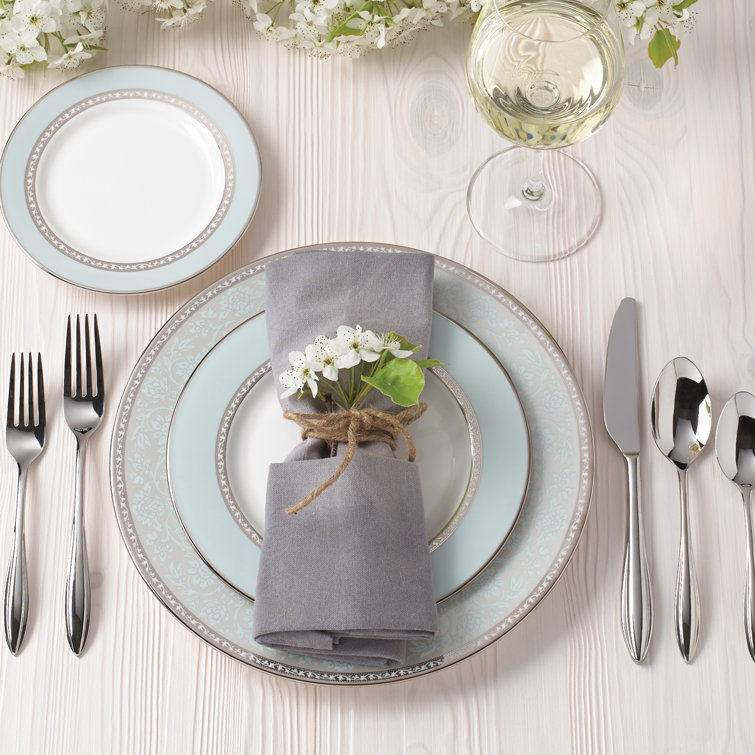 Lenox Westmore White and Blue Bone China 5-Piece Place Setting