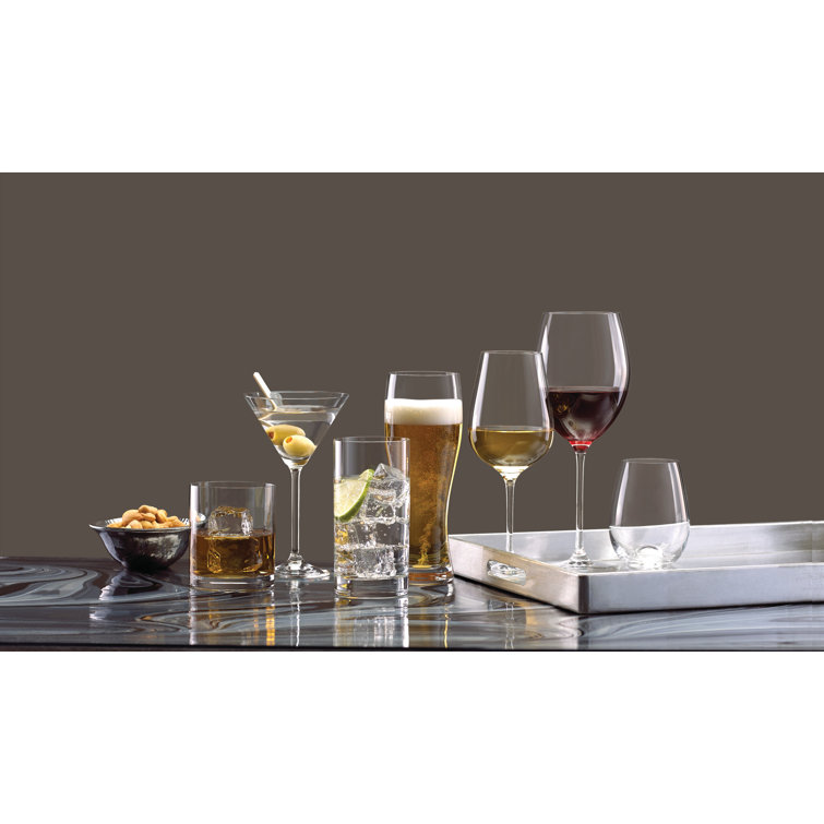 Elegant Clear European Glass Martini Set, 7" Tall