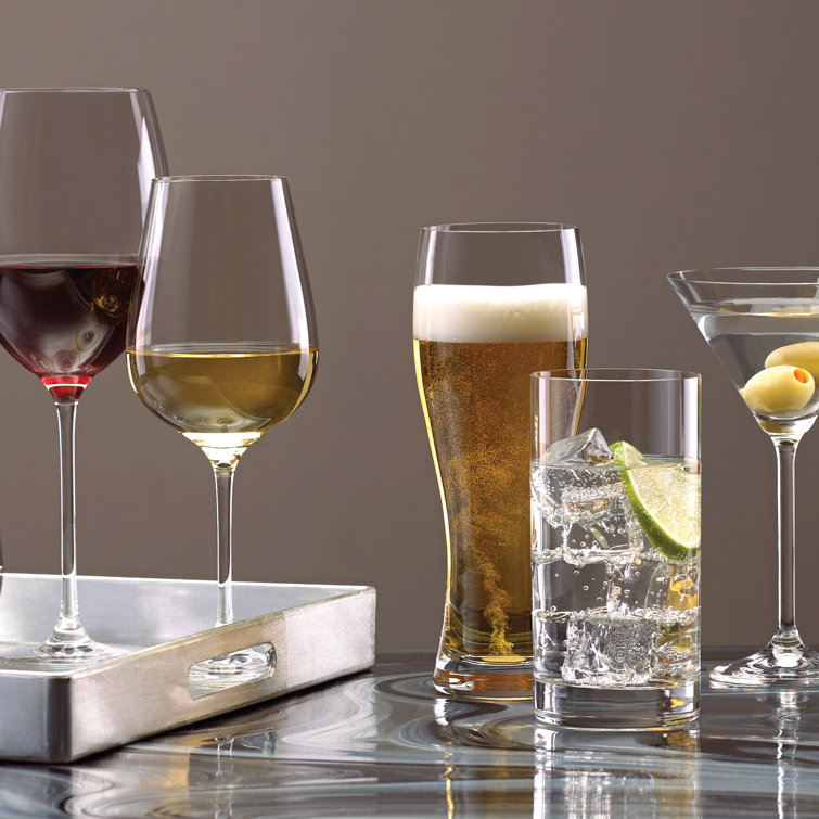 Elegant Clear European Glass Martini Set, 7" Tall