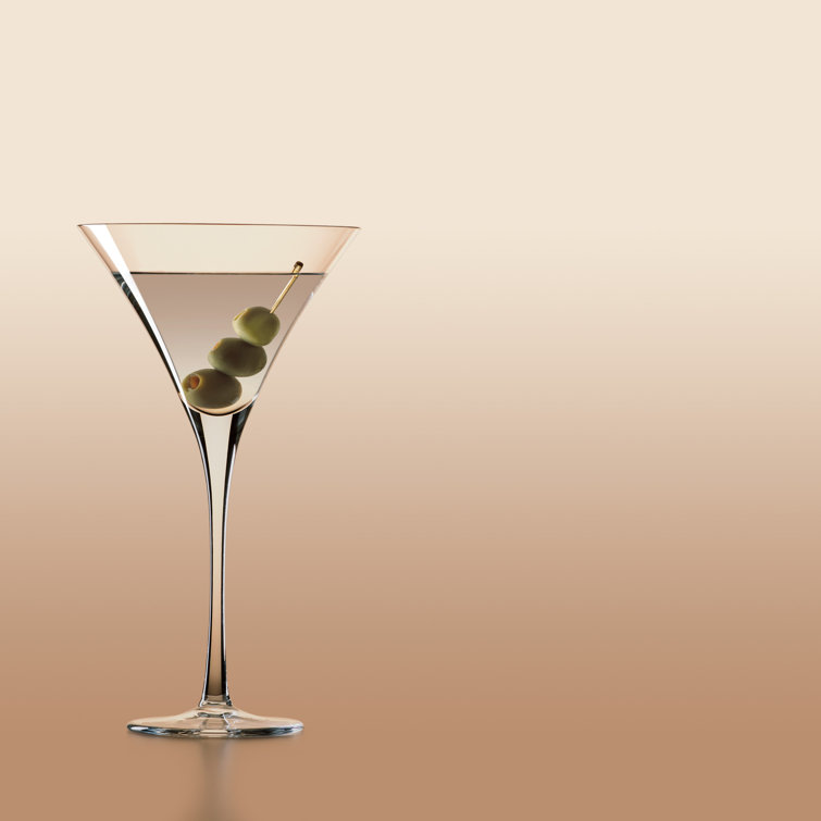 Elegant Clear Crystal Martini Glass Set of 4